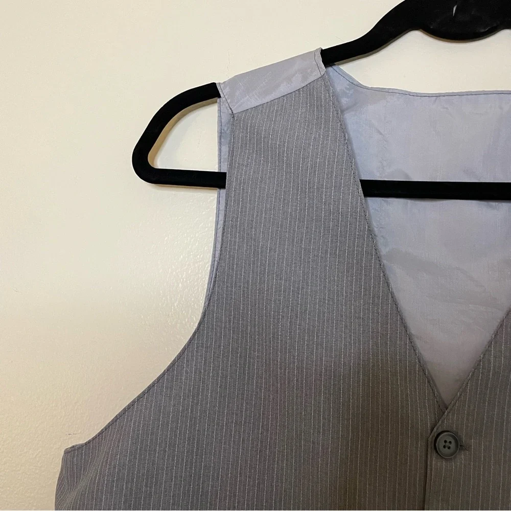 Men's Gray Pinstripe Vest